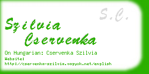 szilvia cservenka business card